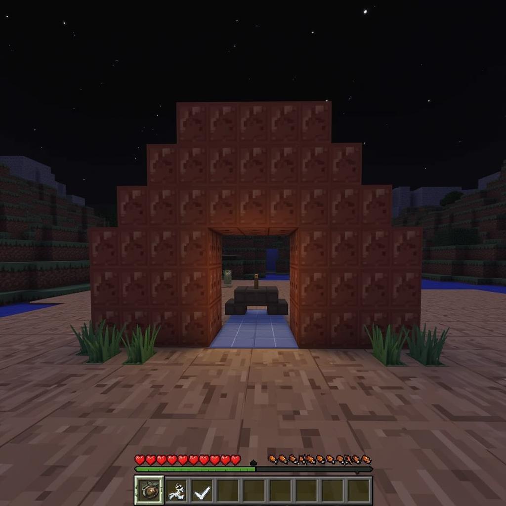 Building with Nether Brick in Minecraft PE 0.16.0