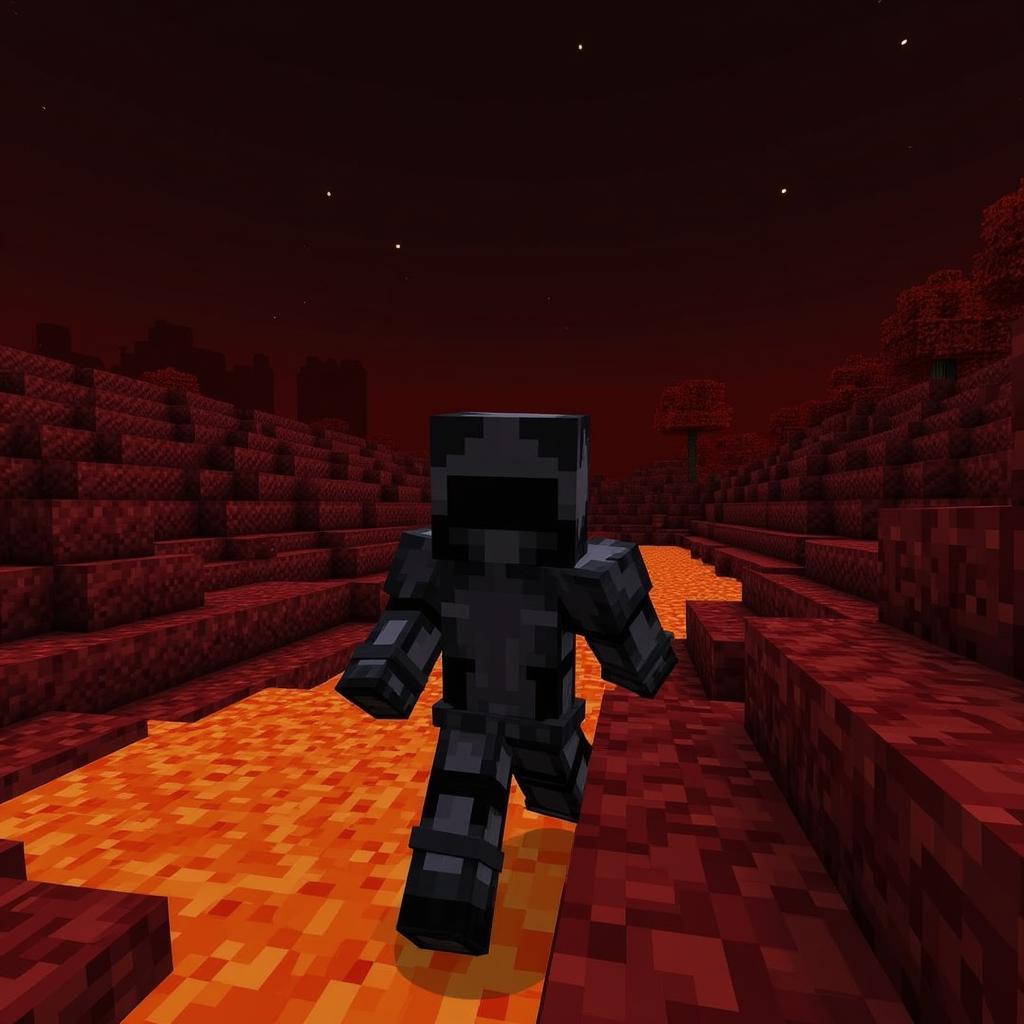 Exploring the Nether in Minecraft PE 0.16.0