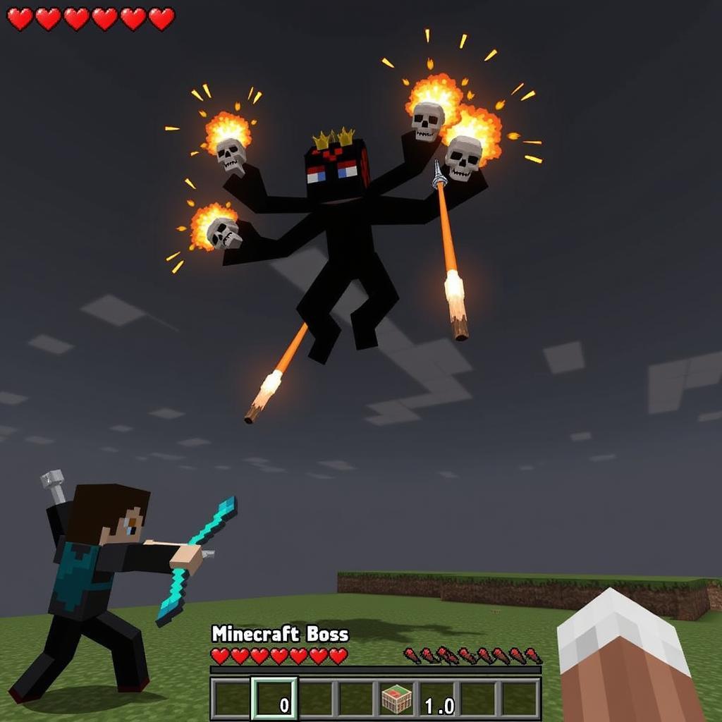 Fighting the Wither Boss in Minecraft PE 0.16.2 Survival Mode