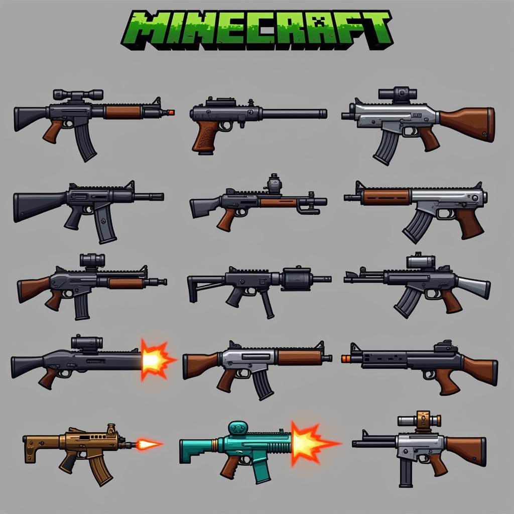 Diverse Weapon Selection in Minecraft Shooting Games