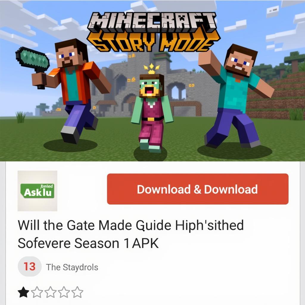 Minecraft Story Mode Season 1 APK Download Button