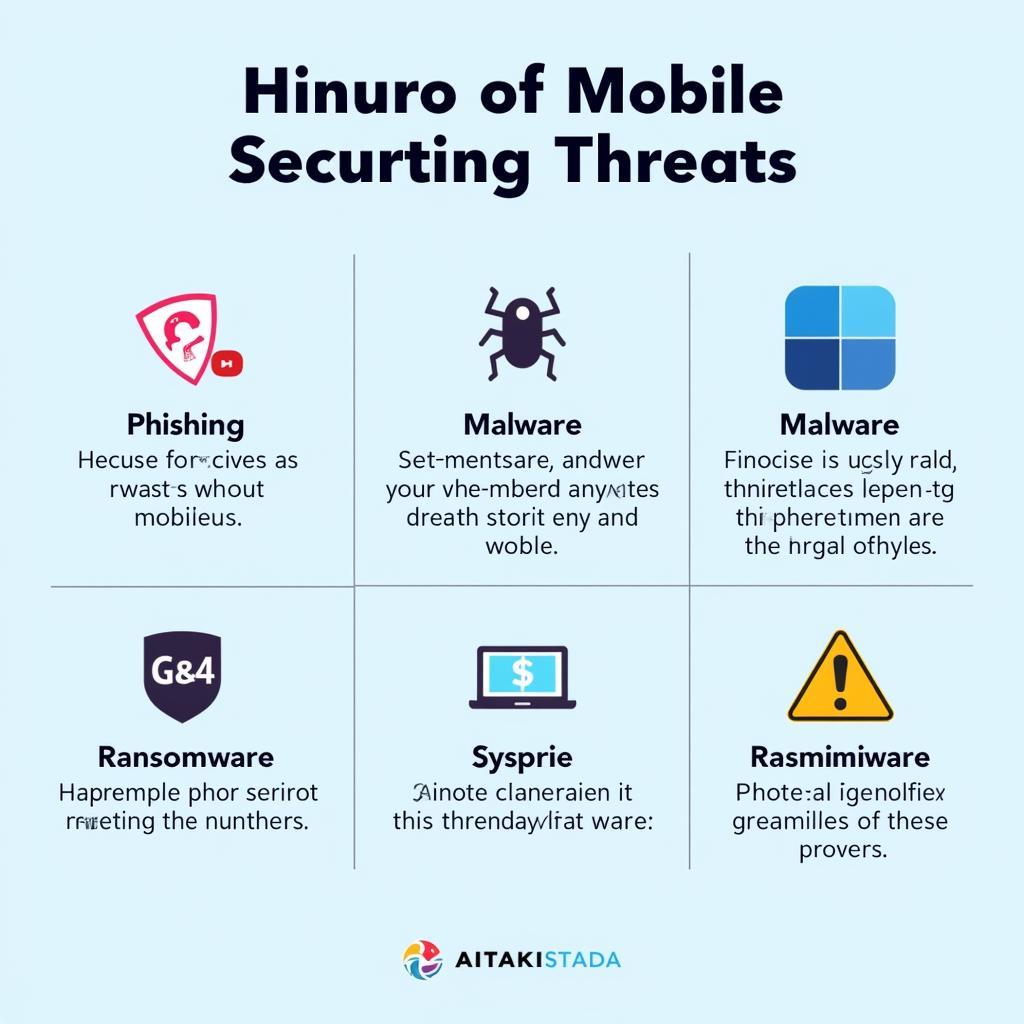 Illustration of various mobile security threats