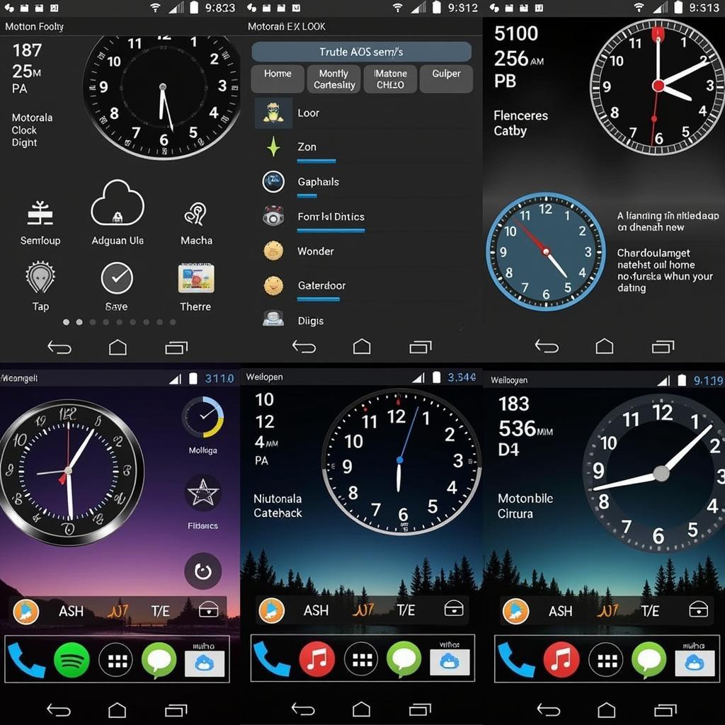 Variety of Motorola Clock Widgets