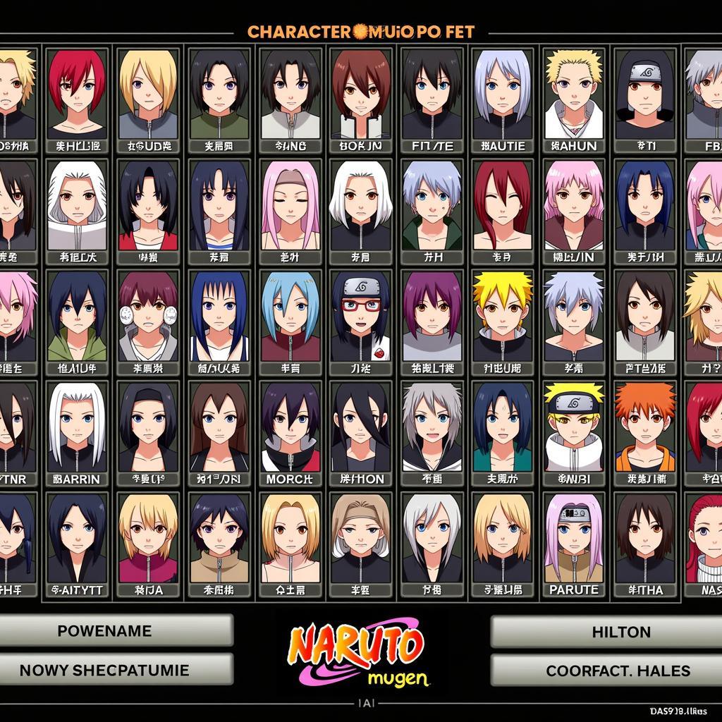 Naruto Mugen Character Select Screen