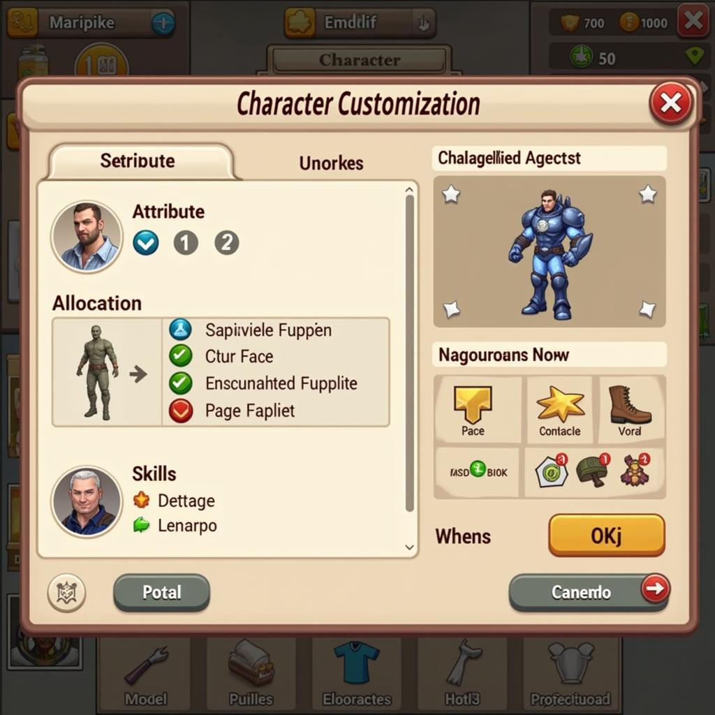 Pascal's Wager APK Character Customization Screen