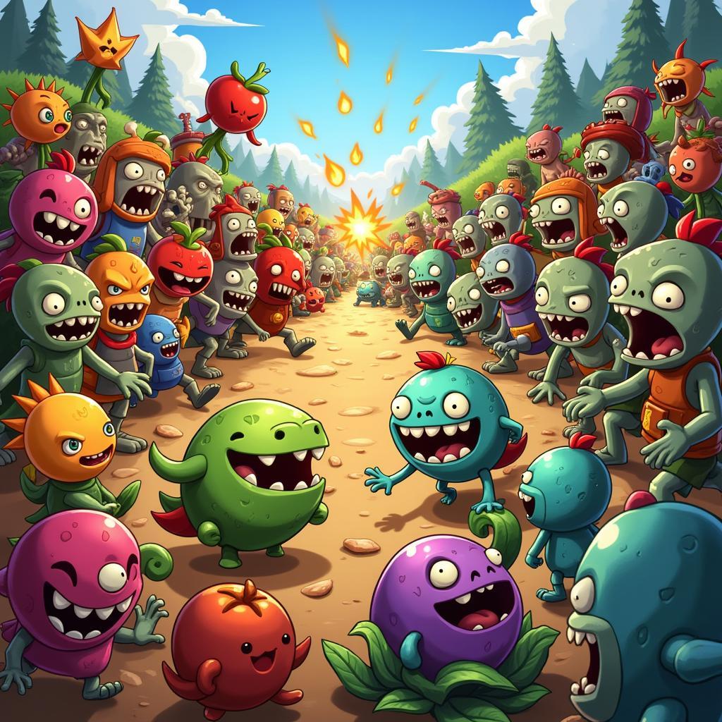 Intense Battle Scene in Plants vs Zombies 3 APK