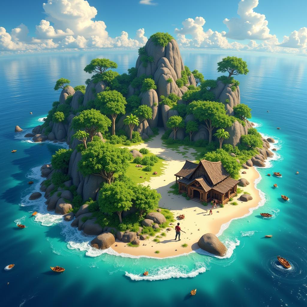 Exploring Islands in Raft Survival Mod APK