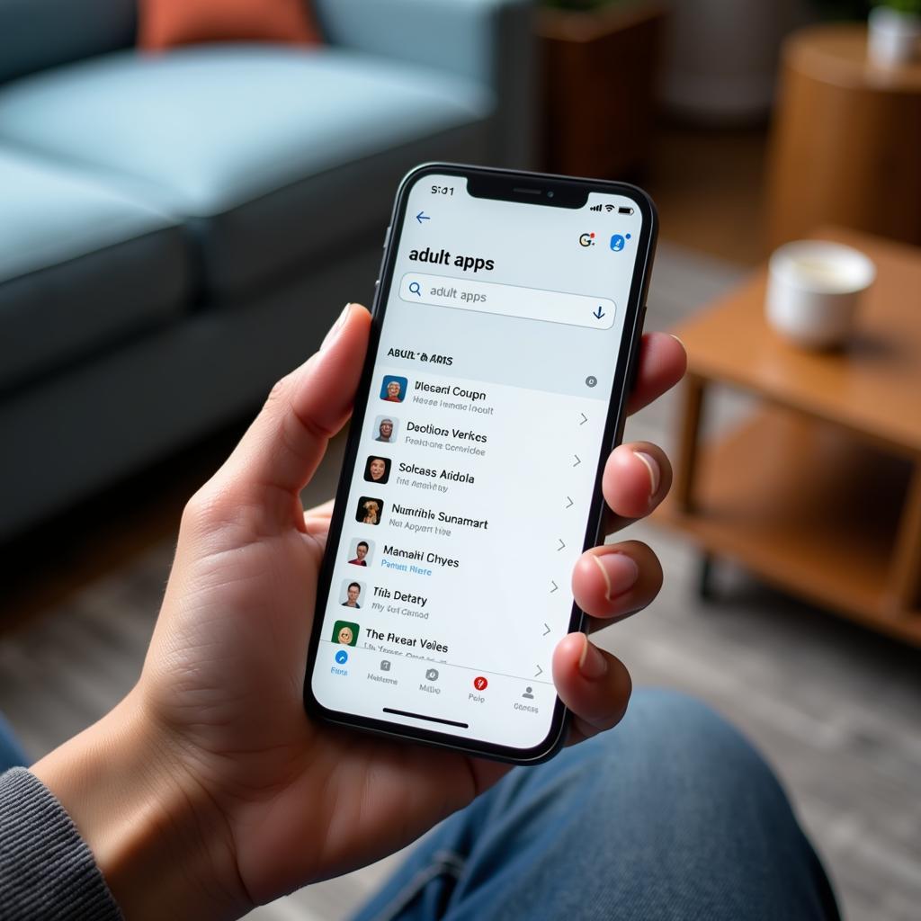 Searching for Adult Apps on a Smartphone