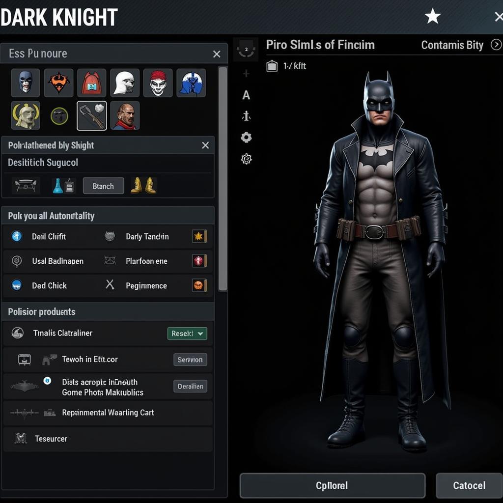 Shadow of Death Dark Knight Mod APK Character Screen Screenshot