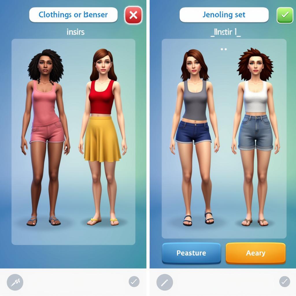 Sims 4 Mobile Character Creation Screen