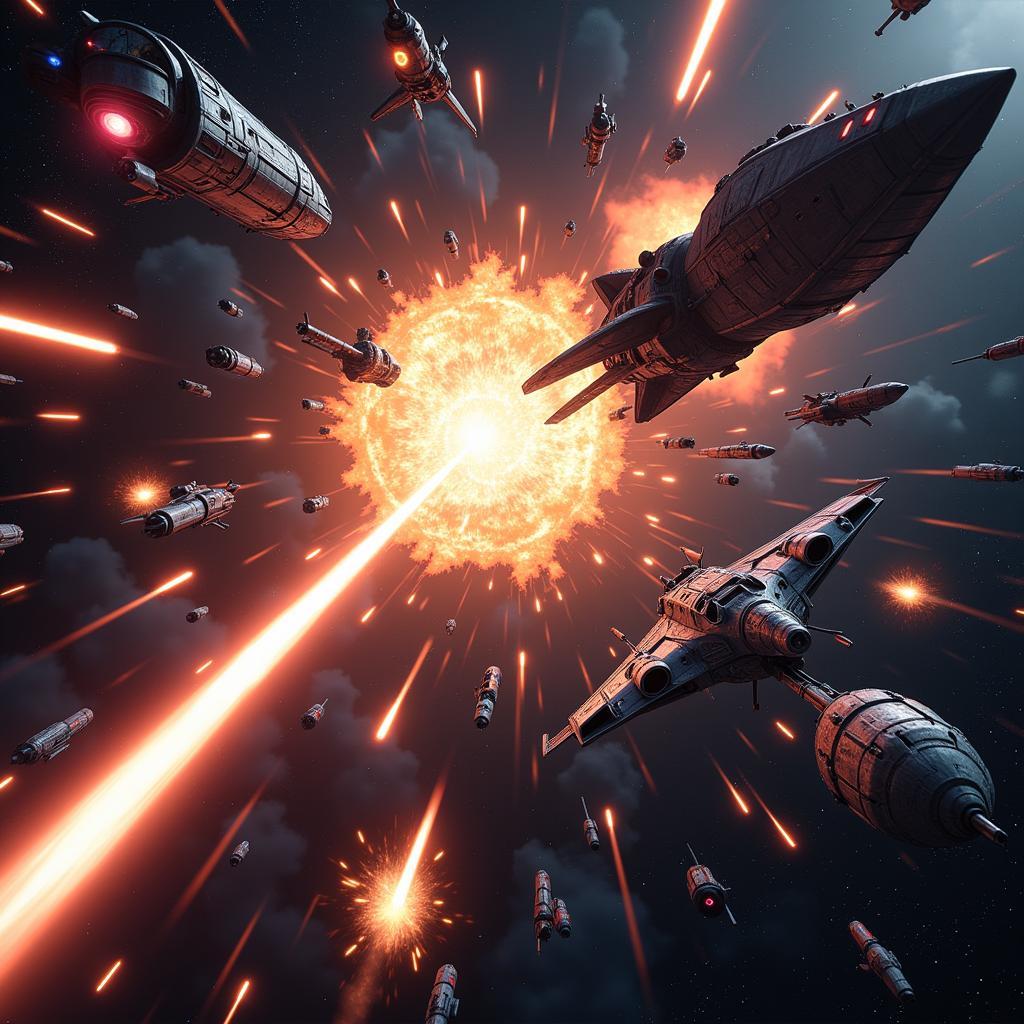 Engaging in space combat within a space simulator APK