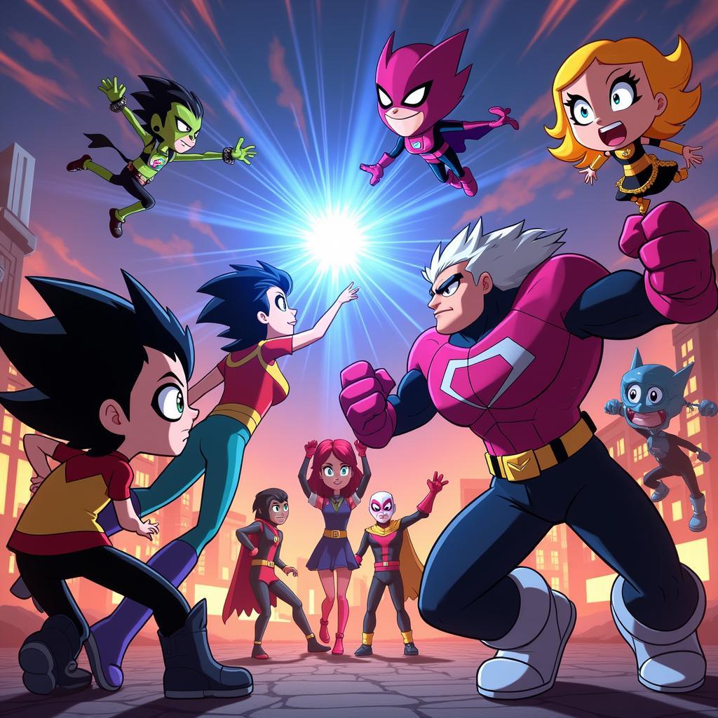 Teen Titans Go Teenage APK Battle Scene