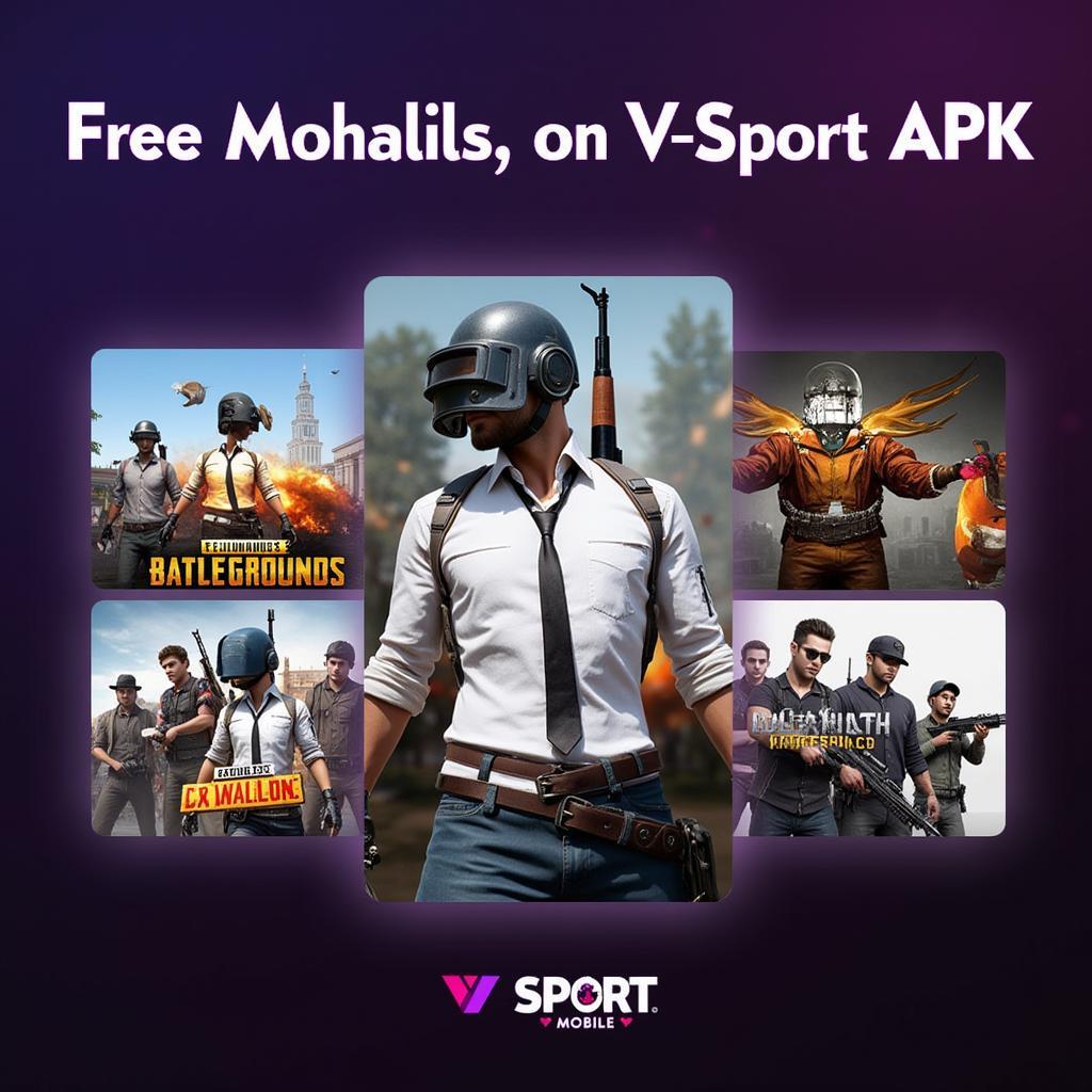 Selection of popular mobile esports games available on VSport APK.