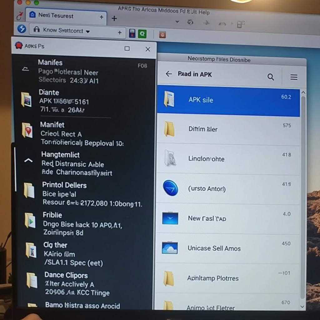 Unzipping an APK file on a computer screen using a file archiver.