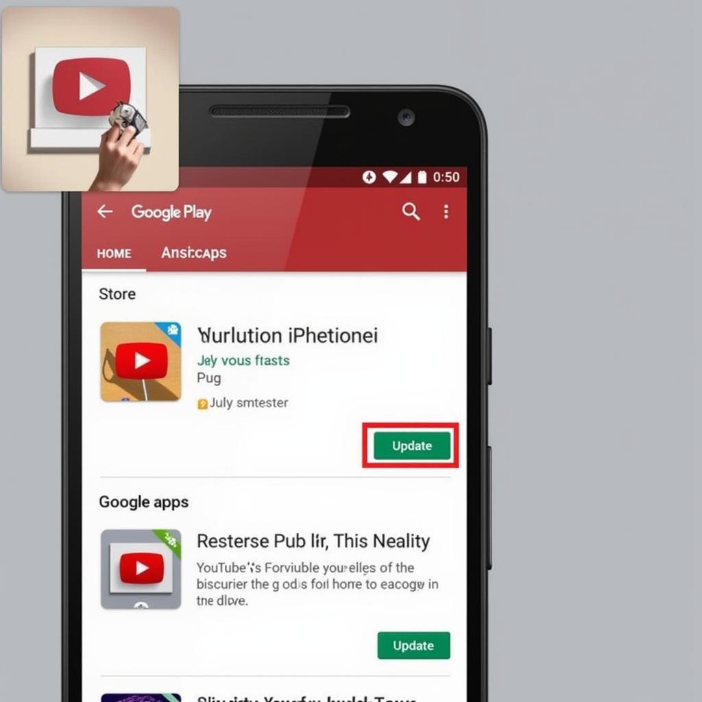 Updating YouTube APK via Google Play Store