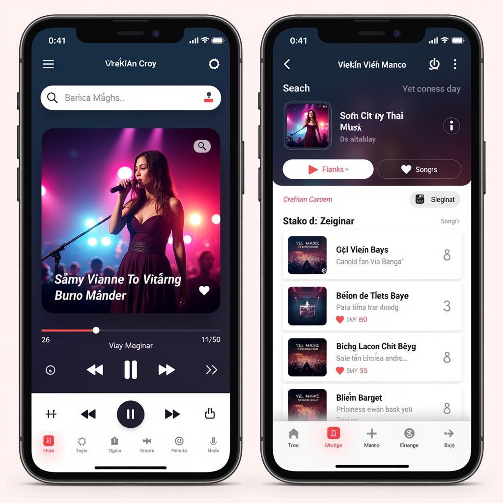 Vietnamese Music App Interface