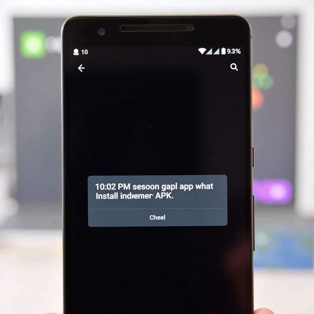 Android phone displaying 10:02 PM session app error