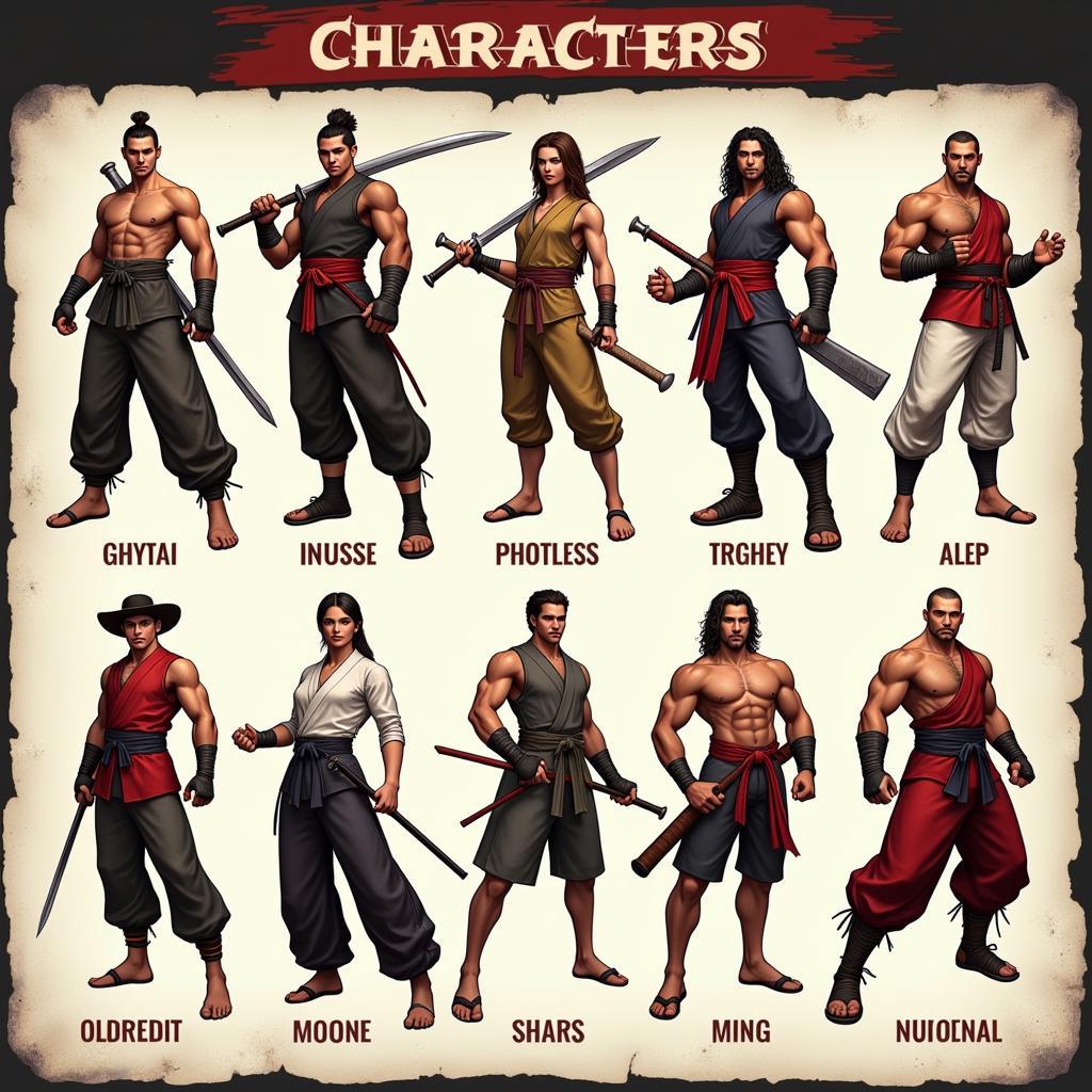 Age of Wushu Dynasty 3D Character Selection Screen