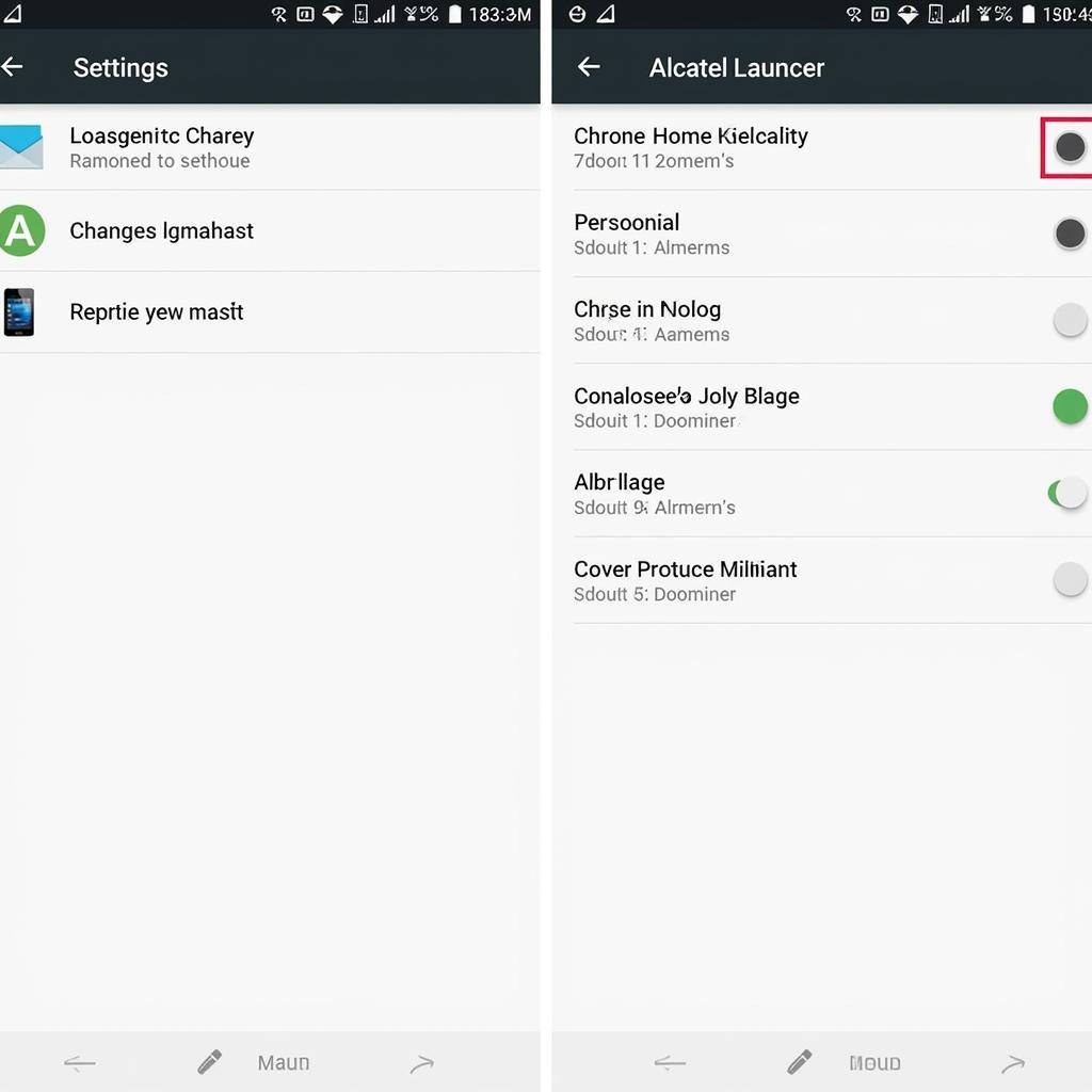 Alcatel Home Launcher Settings