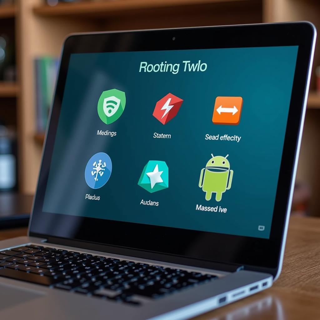 Android Rooting Tools Displayed on Laptop Screen