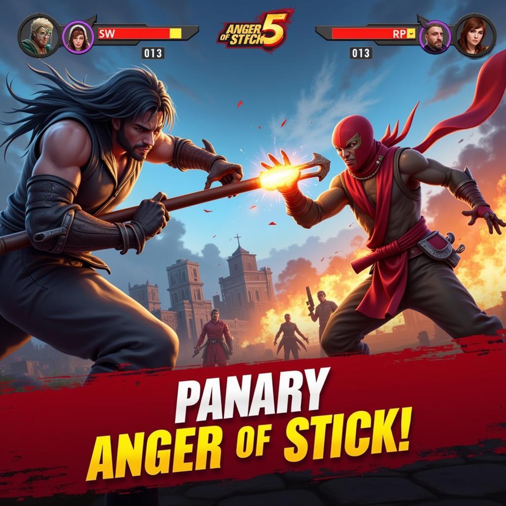 Anger of Stick 5 Mod APK Intense Combat Scene