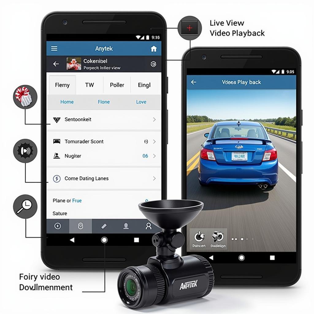 Anytek Dashcam App Interface