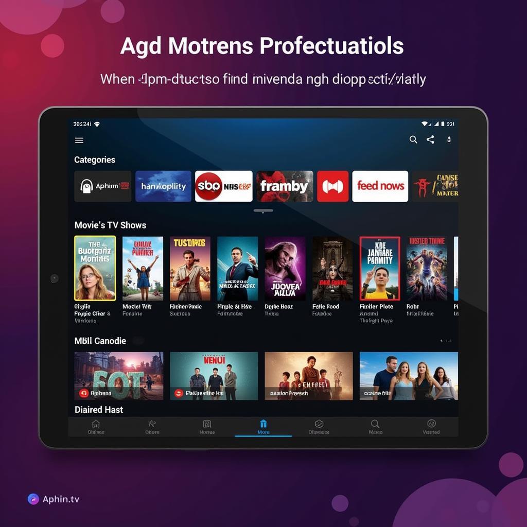 Aphim TV APK Interface