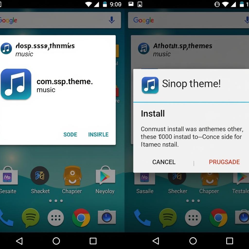 Installing the com.ssp.theme.music APK