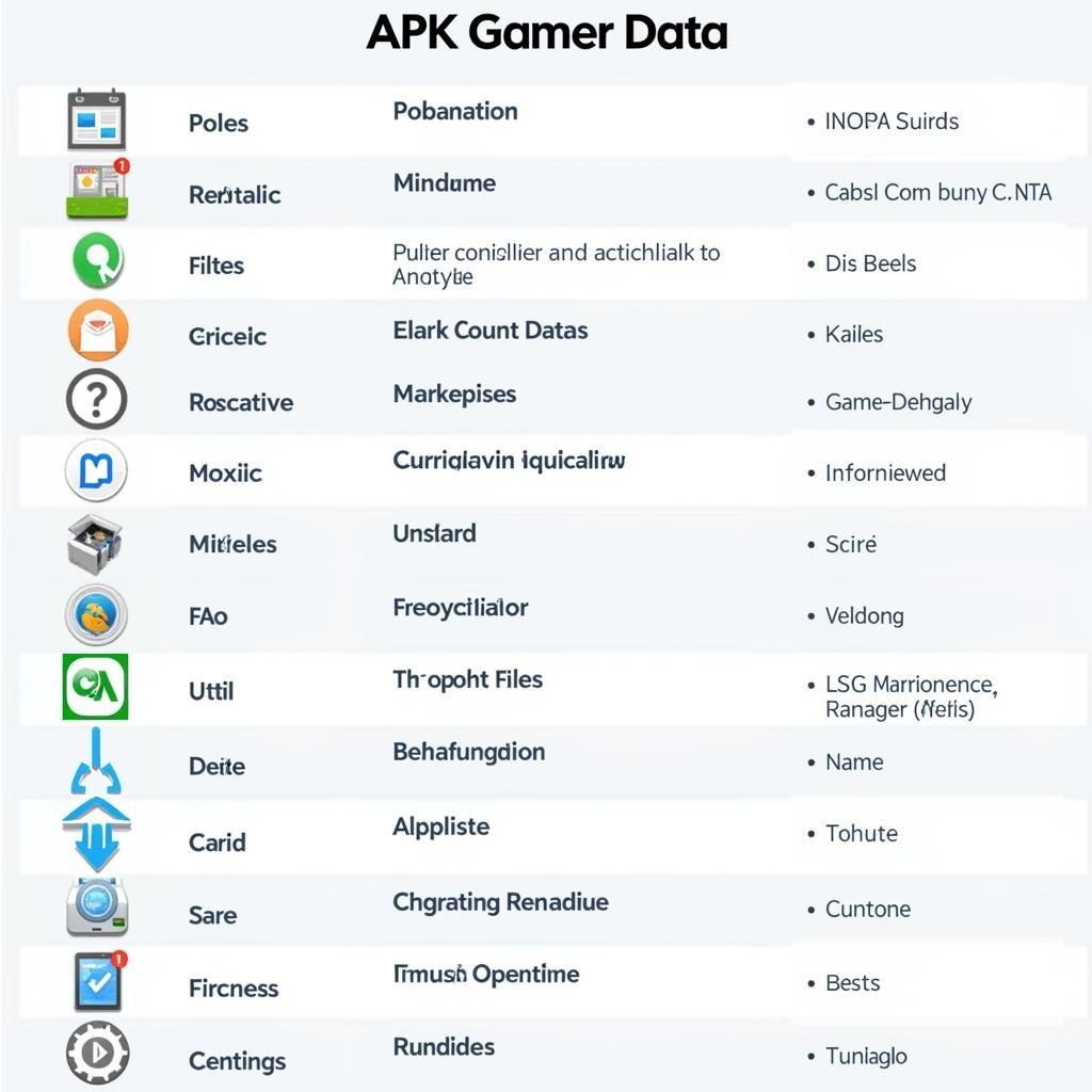 Types of APK Gamer Data