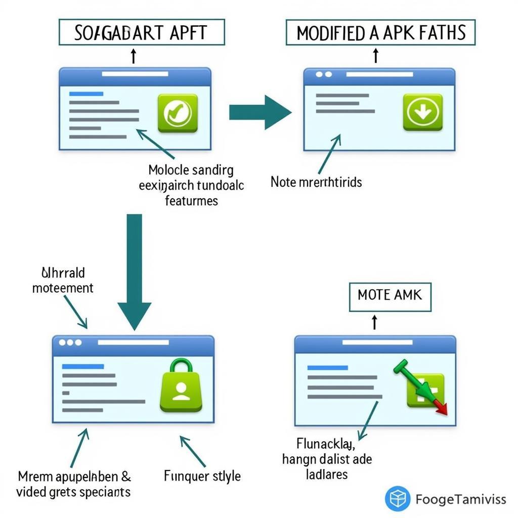 APK Modly Explained: A visual representation of a modified APK file compared to a standard APK file, highlighting the key differences and modifications.