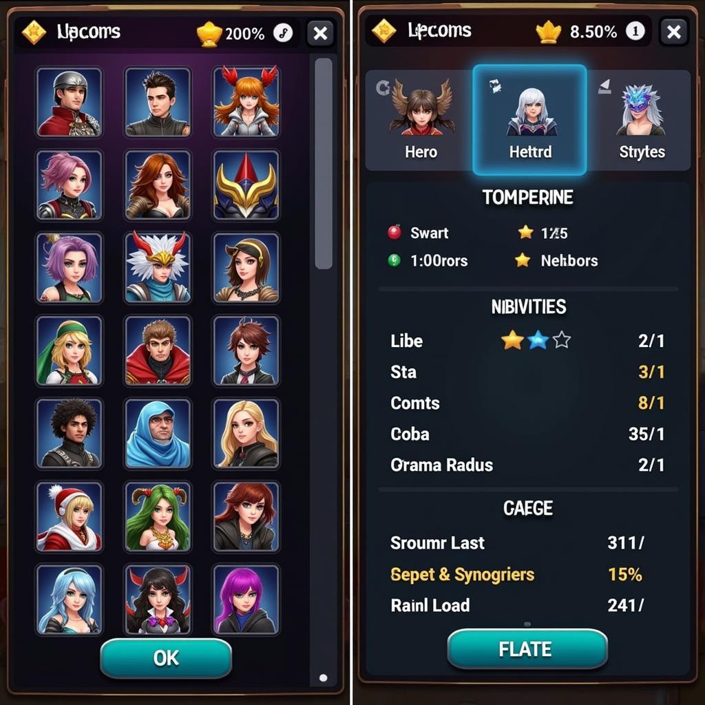 Arena Heroes Mod APK Hero Selection Screen