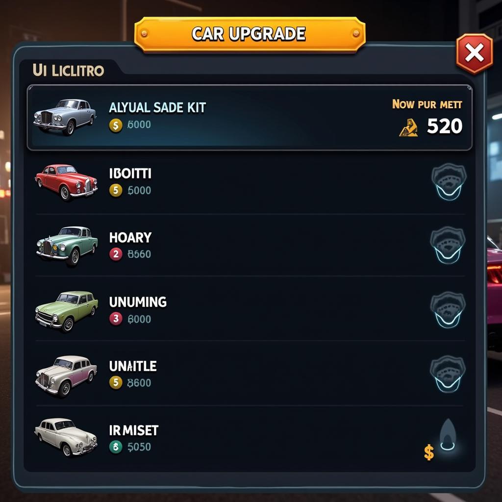 Upgrading a car in Asphalt 8 with unlimited resources.