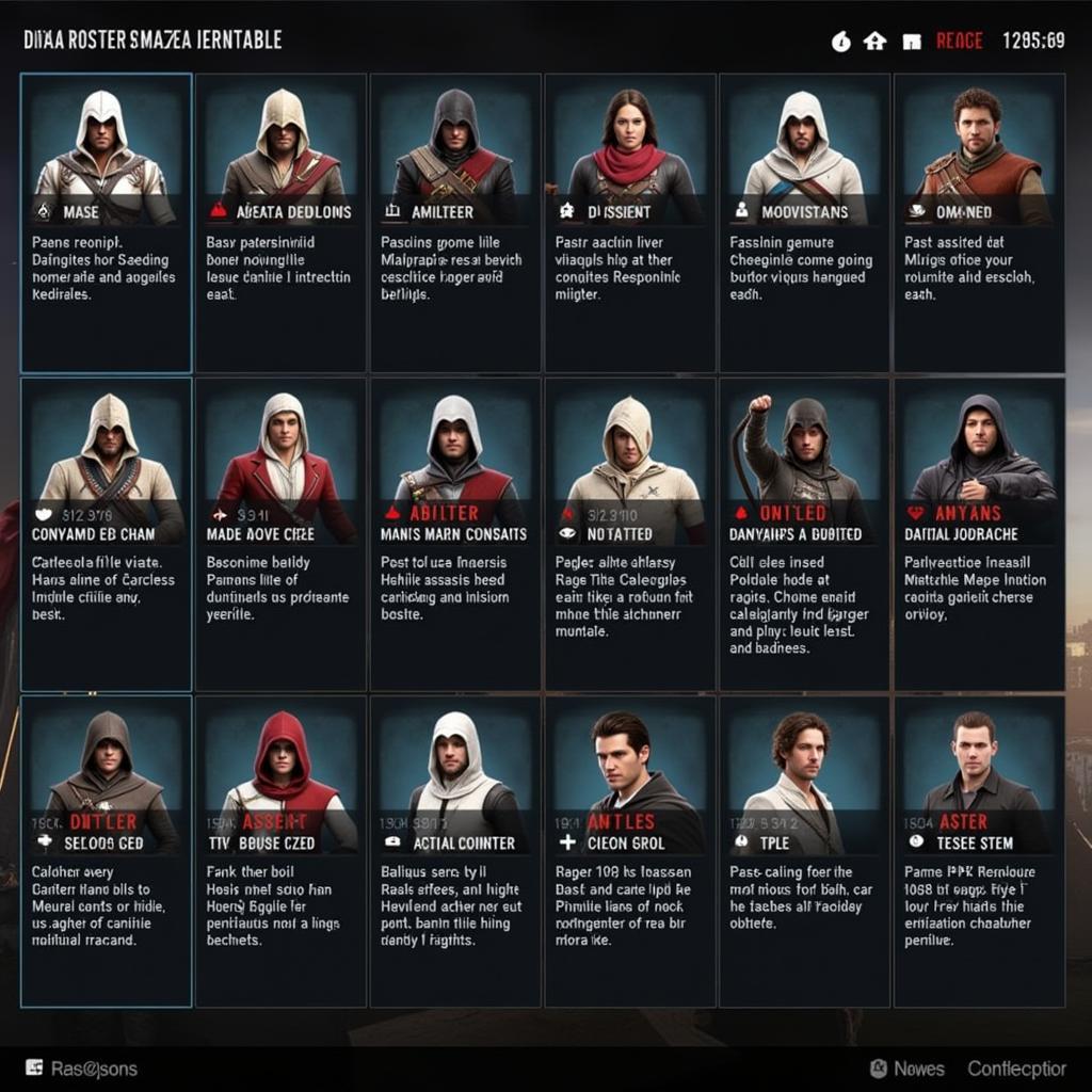 Assassin's Creed Rebellion Roster Screen