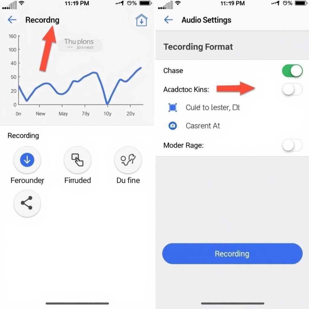 User interface of an audio recorder APK displaying recording options.