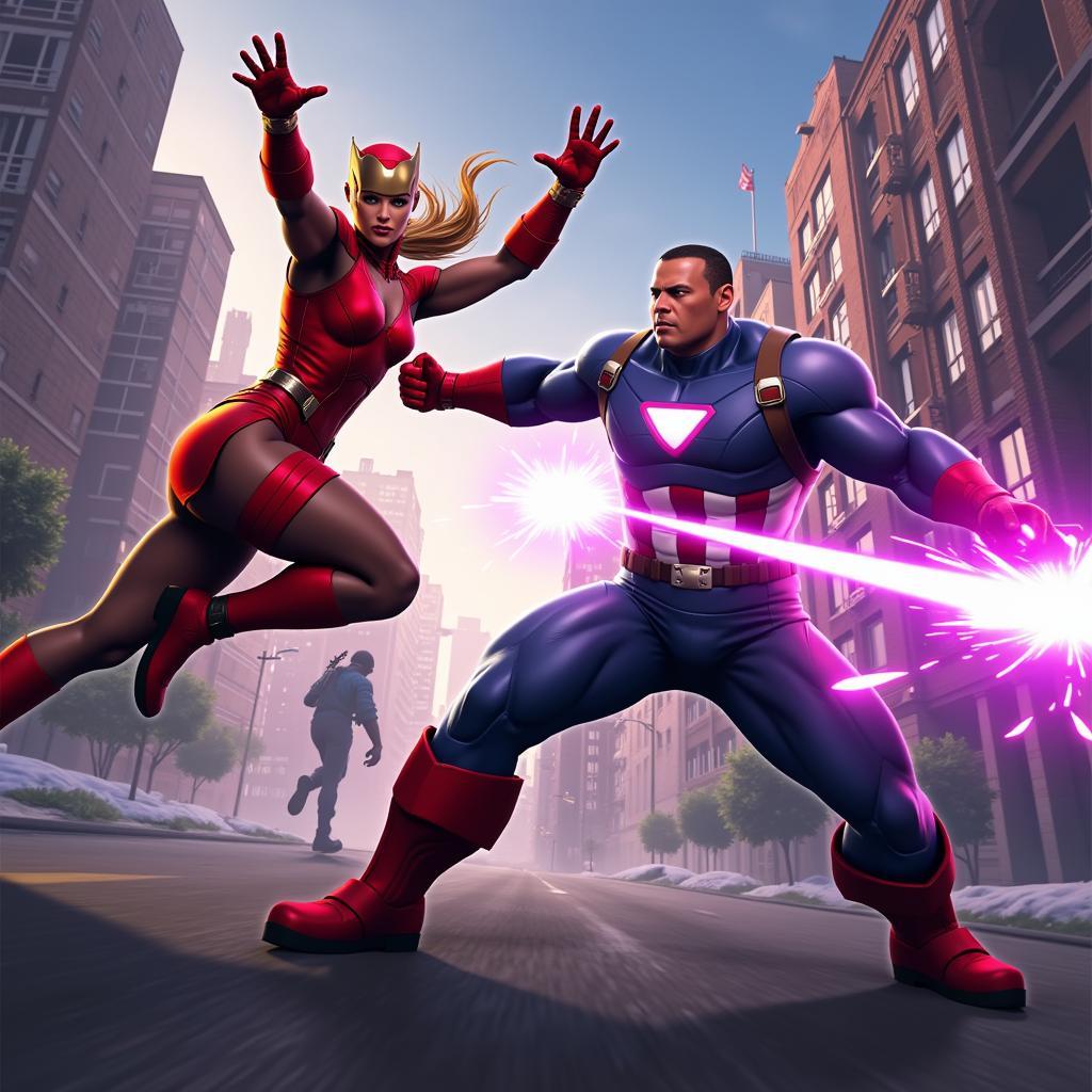 Combat Scene in Avengers Academy Mod APK