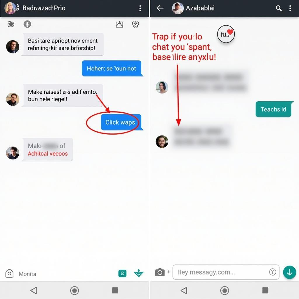 Azar Pro Mod APK Messaging Interface