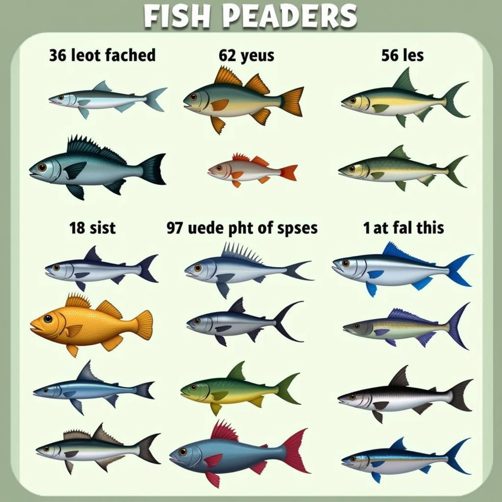 Different types of fish in Bắn Cá Ăn Xu 2015 APK