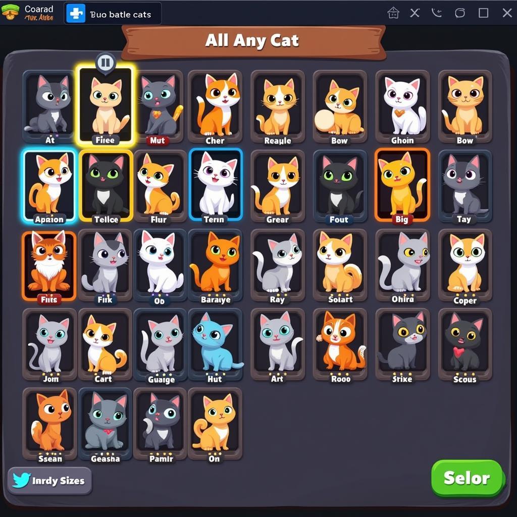 The Battle Cats MOD APK main screen with all cats unlocked