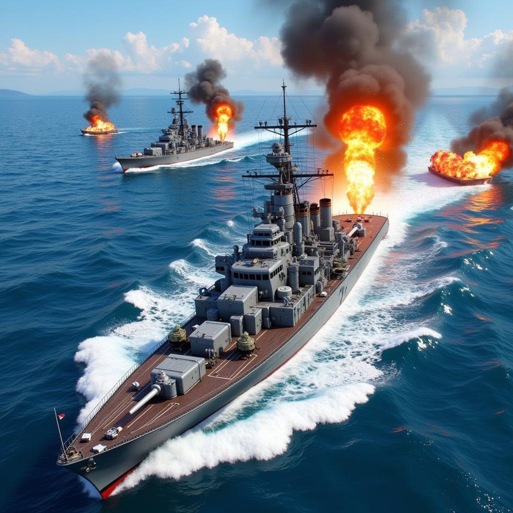 Battle of Warships Mod APK Gameplay Screenshot