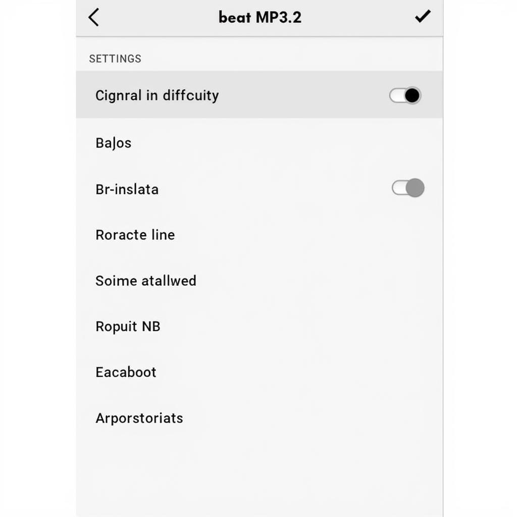 Beat MP3 2.0 APK Settings Menu