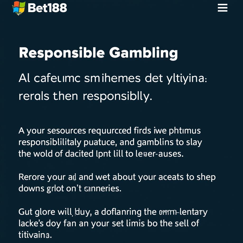 Bet188 APK Responsible Gambling