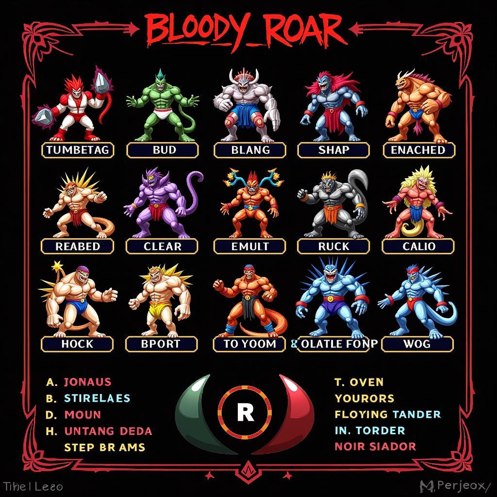 Bloody Roar 2 Character Select Screen