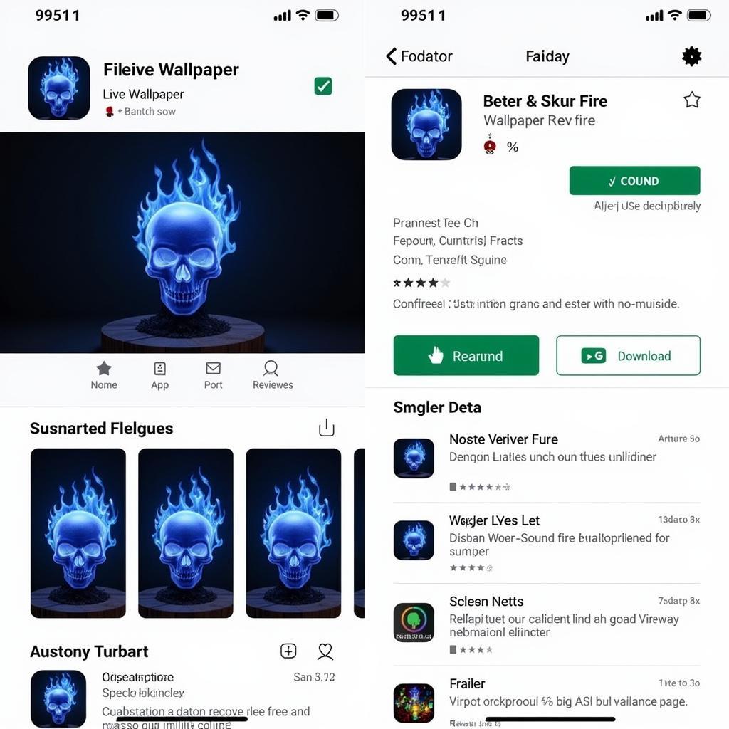 Blue Fire Skull Live Wallpaper App Store Page