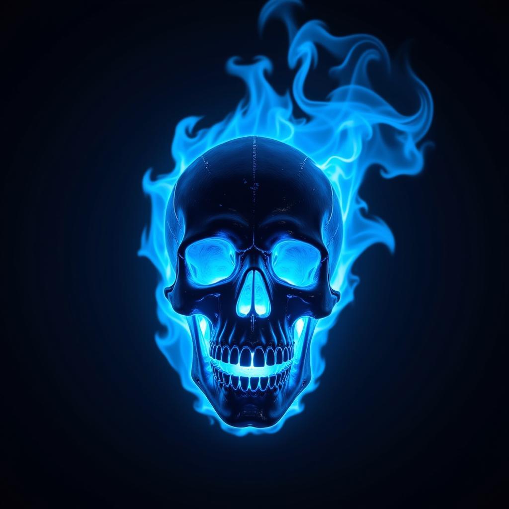 Blue Fire Skull Live Wallpaper Preview