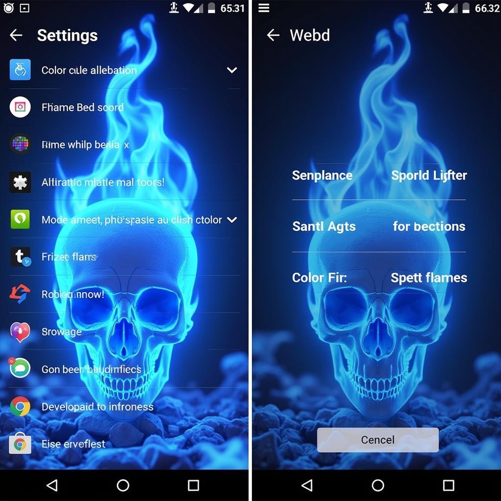 Blue Fire Skull Live Wallpaper Settings