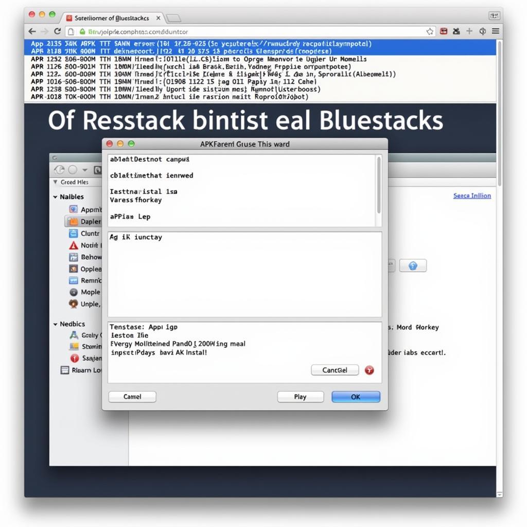 Bluestacks APK Installation Error Screenshot