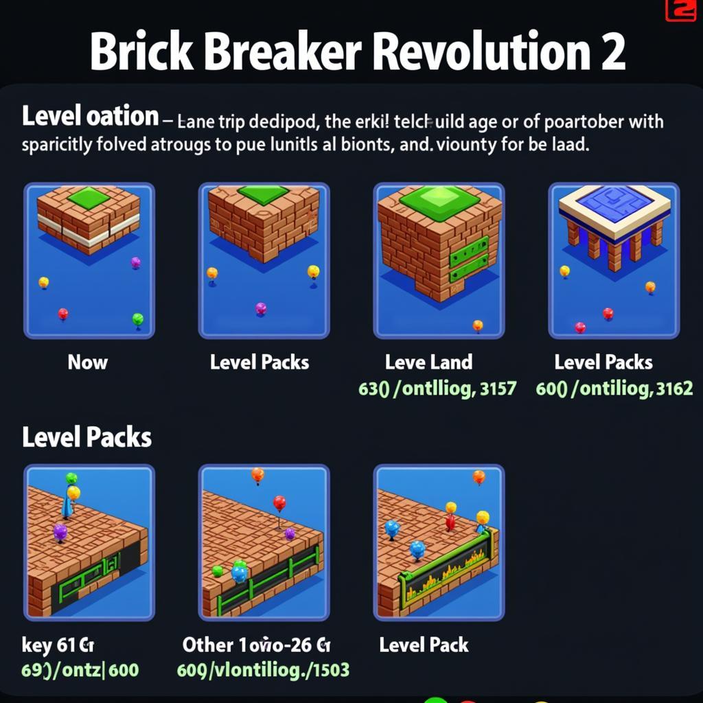 Brick Breaker Revolution 2 Level Selection Screen