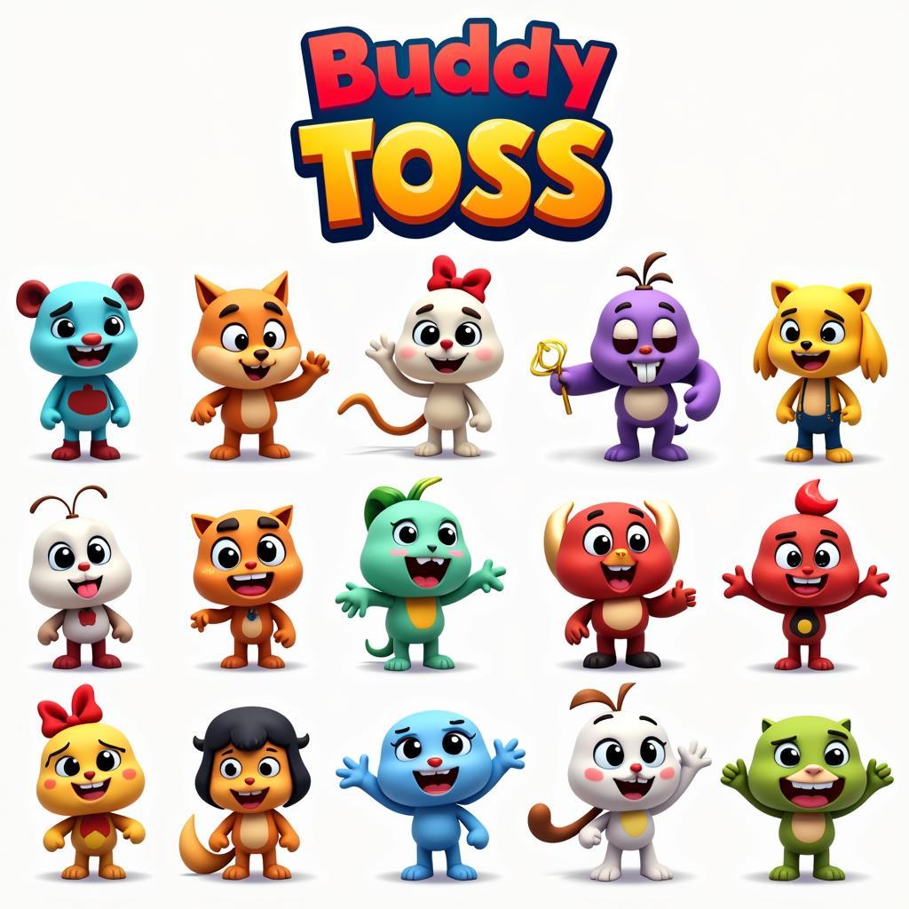 Buddy Toss Mod APK Characters Lineup