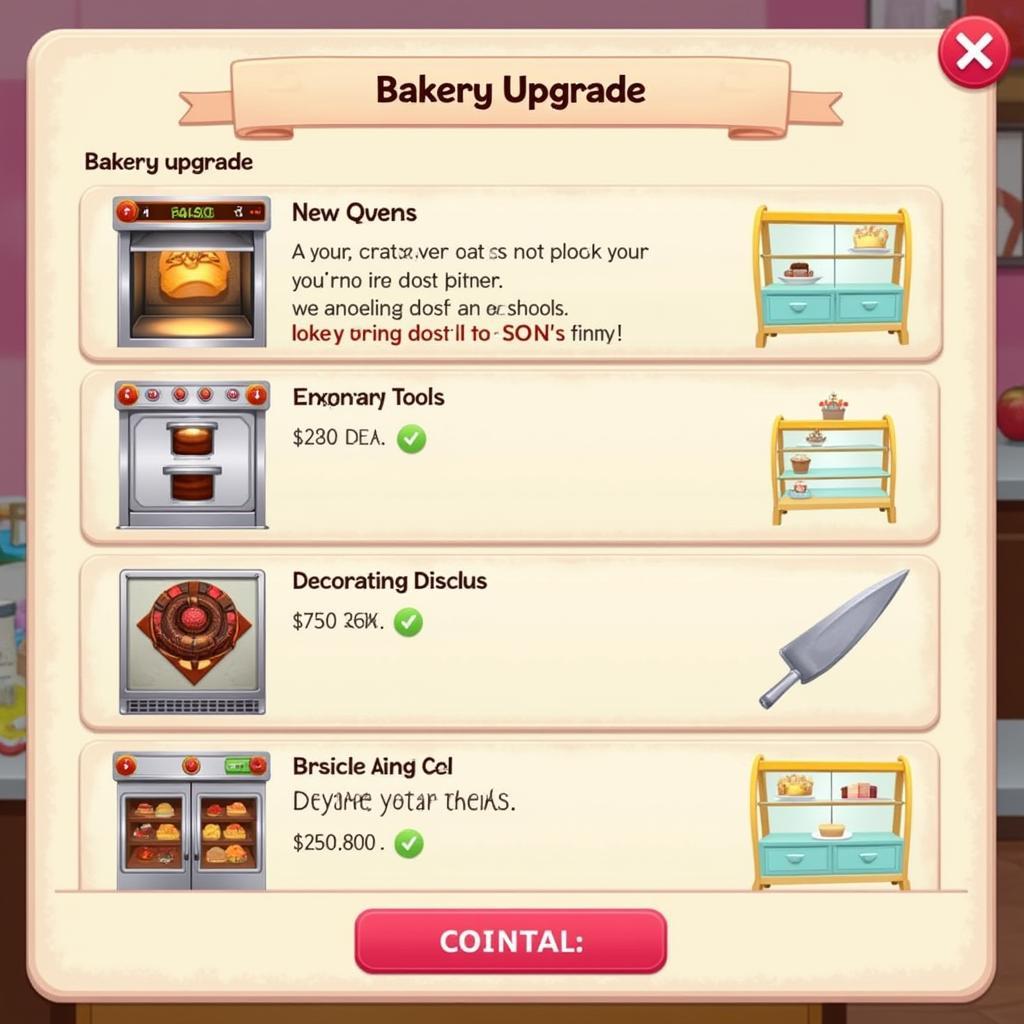 Cake Factory APK Bakery Upgrade Screen