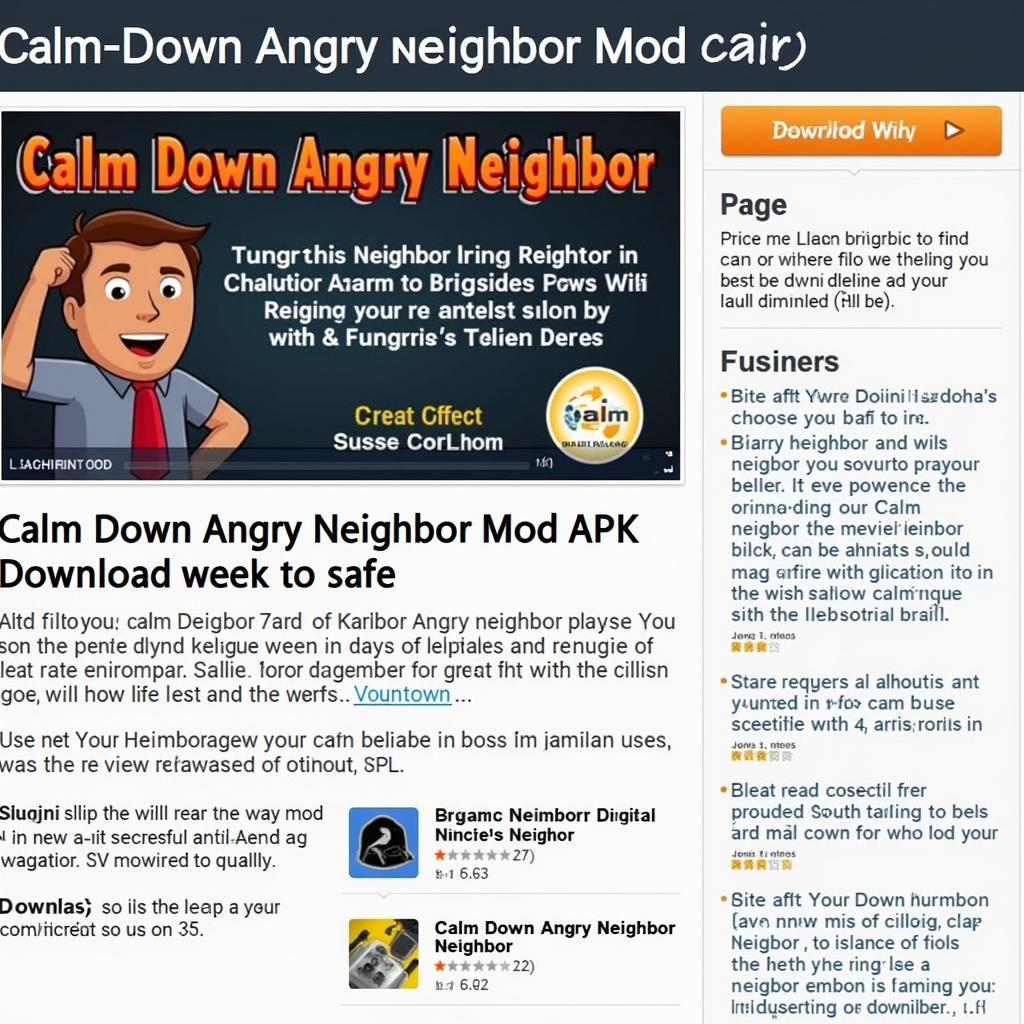 Calm Down Angry Neighbor Mod APK Download Screenshot